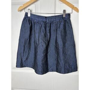 Navy And Yellow Sunshine Twee J Crew Mini Silk Skirt Size 00